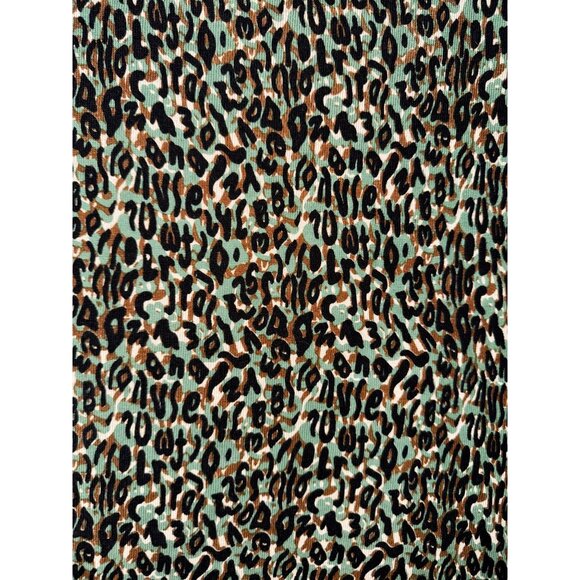 Y2K Army Green & Black Leopard Print Knit PencilSkirt Sweater Large Camo Sexy - Picture 4 of 10